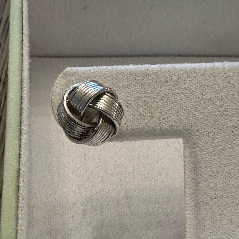 Silver Knot Earrings Statement Jewelry